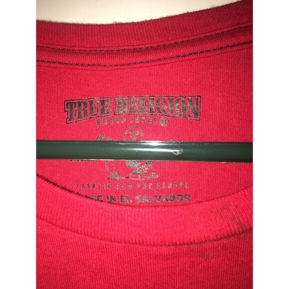 True Religion 2002 Men's Short Sleeve T-Shirt Size Medium Red - Picture 4 of 8